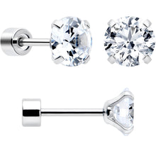 Load image into Gallery viewer, CZ Flat Back Stud Earrings - 3 Pairs