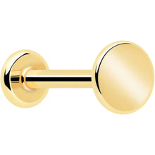 Load image into Gallery viewer, 14k Solid Yellow Gold 3mm Disc Threadless Push In Flat Back Stud