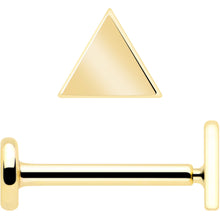 Load image into Gallery viewer, 14k Solid Yellow Gold 3mm Triangle Threadless Push In Flat Back Stud