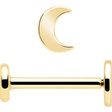 Load image into Gallery viewer, 14k Solid Yellow Gold 3mm Moon Threadless Push In Flat Back Stud
