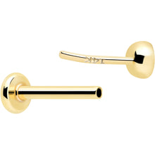 Load image into Gallery viewer, 14k Solid Yellow Gold 2mm CZ Gem Threadless Push In Flat Back Stud
