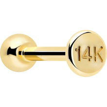 Load image into Gallery viewer, 14k Solid Yellow Gold 2mm CZ Gem Threadless Push In Flat Back Stud