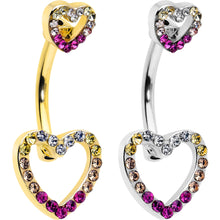 Load image into Gallery viewer, Romance Gem Open Heart Valentine Double Mount Belly Ring