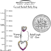 Load image into Gallery viewer, Romance Gem Open Heart Valentine Double Mount Belly Ring