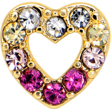 Load image into Gallery viewer, 20G Romance Gem Open Heart L Shape Nose Ring