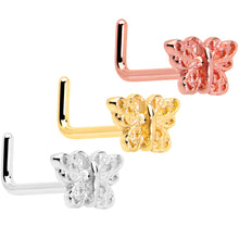 Load image into Gallery viewer, 20G 7mm Butterfly Classic L Shape Nose Ring