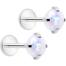 Load image into Gallery viewer, 4mm Synthetic Opal Threadless Flat Back Earrings