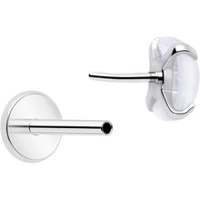 Load image into Gallery viewer, 4mm Synthetic Opal Threadless Flat Back Earrings
