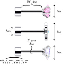 Load image into Gallery viewer, 20G Pink Aurora Gem Star Heart Flower Flatback Earring Set of 6