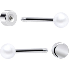 Load image into Gallery viewer, 20G Clear Gem White Orb Flatback Earring Set of 6
