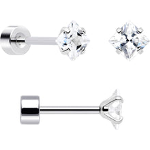 Load image into Gallery viewer, 20G Clear Gem White Orb Flatback Earring Set of 6