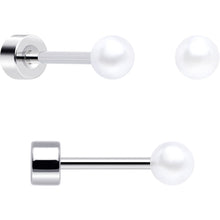 Load image into Gallery viewer, 20G Aurora Gem White Orb Butterfly Flatback Earring Set of 6