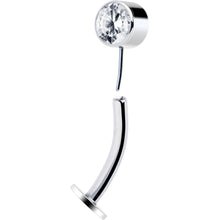 Load image into Gallery viewer, Bezel Gem Titanium Threadless Floating Belly Ring