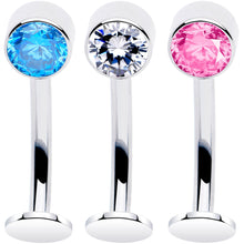 Load image into Gallery viewer, Bezel Gem Titanium Threadless Floating Belly Ring