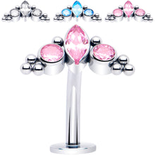 Load image into Gallery viewer, Gem Trio Titanium Push In Threadless Floating Belly Ring