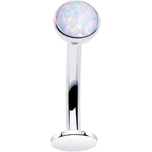 Load image into Gallery viewer, Synthetic Opal Bezel Titanium Threadless Floating Belly Ring