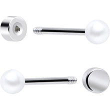 Load image into Gallery viewer, 20G Clear Gem White Orb Butterfly Flatback Earring Set of 6