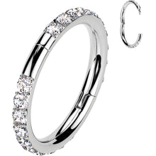 Load image into Gallery viewer, Implant Grade Titanium Forward CZ Double Sided Hoop Segment Ring