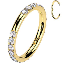Load image into Gallery viewer, Implant Grade Titanium Forward CZ Double Sided Hoop Segment Ring