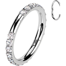 Load image into Gallery viewer, Implant Grade Titanium Forward CZ Double Sided Hoop Segment Ring