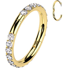 Load image into Gallery viewer, Implant Grade Titanium Forward CZ Double Sided Hoop Segment Ring