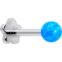 Load image into Gallery viewer, Titanium Reversible Flower Flat Back Stud 18G Synthetic Opal Ball