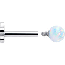 Load image into Gallery viewer, Titanium Reversible Flower Flat Back Stud 18G Synthetic Opal Ball
