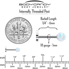 Load image into Gallery viewer, Titanium Reversible Flower Flat Back Stud 18G Synthetic Opal Ball