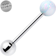 Load image into Gallery viewer, Synthetic Opal Hypoallergenic Titanium Barbell Tongue Ring