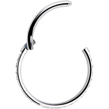 Load image into Gallery viewer, 18G 3/8 Clear CZ Gem Titanium Forward Facing Hinged Segment Ring