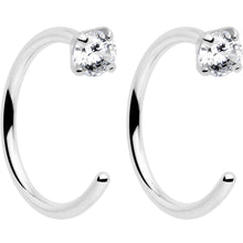 Load image into Gallery viewer, 20G 2mm Gem Implant Grade Titanium Open Hoop Earrings