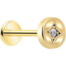Load image into Gallery viewer, 18G 5/16 CZ Gem Star Threadless Push In Labret Monroe Tragus