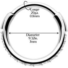 Load image into Gallery viewer, Micro Gem Titanium Hinged Nose Hoop