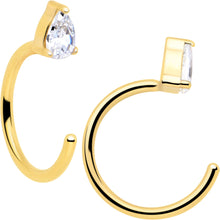 Load image into Gallery viewer, 20G Implant Grade Titanium Triangle Gem Open Hoop Earrings