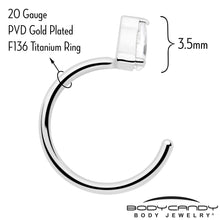Load image into Gallery viewer, 20G Implant Grade Titanium Triangle Gem Open Hoop Earrings