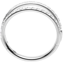 Load image into Gallery viewer, Micro Gem Titanium Hinged Double Nose Hoop
