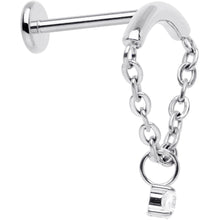 Load image into Gallery viewer, 18G 5/16 CZ Gem Titanium Threadless Dangle Hidden Helix Earring