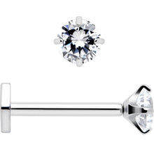Load image into Gallery viewer, 18G 5/16 CZ Implant Grade Titanium Reversible Threadless Flatback