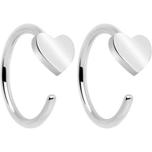 Load image into Gallery viewer, 20G Implant Grade Titanium Heart Open Hoop Earrings