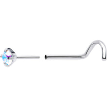 Load image into Gallery viewer, 20G 3mm CZ Prong Set Push-In Threadless Nose Screw Nose Ring