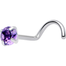 Load image into Gallery viewer, 20G 3mm CZ Prong Set Push-In Threadless Nose Screw Nose Ring