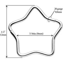 Load image into Gallery viewer, 20G Seamless Hollow Star Nose Hoop Surgical Steel
