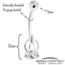 Load image into Gallery viewer, Clear Gem Champagne Dreams Dangle Belly Ring