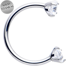 Load image into Gallery viewer, Double Gem Titanium Horseshoe Nose Ring - Internally Threaded Solid Titanium CZ Horseshoe Nose Hoop