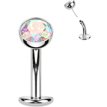 Load image into Gallery viewer, CZ Bezel Gem Titanium Threadless Floating Belly Ring