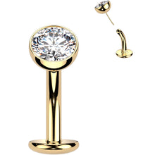 Load image into Gallery viewer, CZ Bezel Gem Titanium Threadless Floating Belly Ring