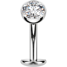 Load image into Gallery viewer, CZ Bezel Gem Titanium Threadless Floating Belly Ring