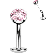 Load image into Gallery viewer, CZ Bezel Gem Titanium Threadless Floating Belly Ring