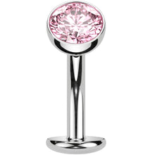 Load image into Gallery viewer, CZ Bezel Gem Titanium Threadless Floating Belly Ring
