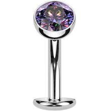 Load image into Gallery viewer, CZ Bezel Gem Titanium Threadless Floating Belly Ring